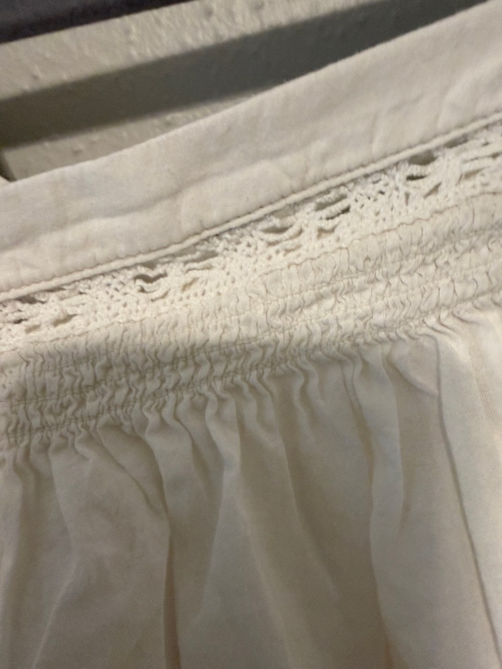 White Ruffle Button-Front Womens Top - Picture 4 of 5